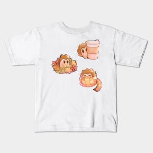 3 Autumn Hedgehogs Kids T-Shirt